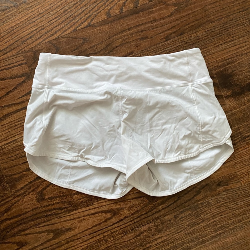lululemon shorts (white, size 8 tall)